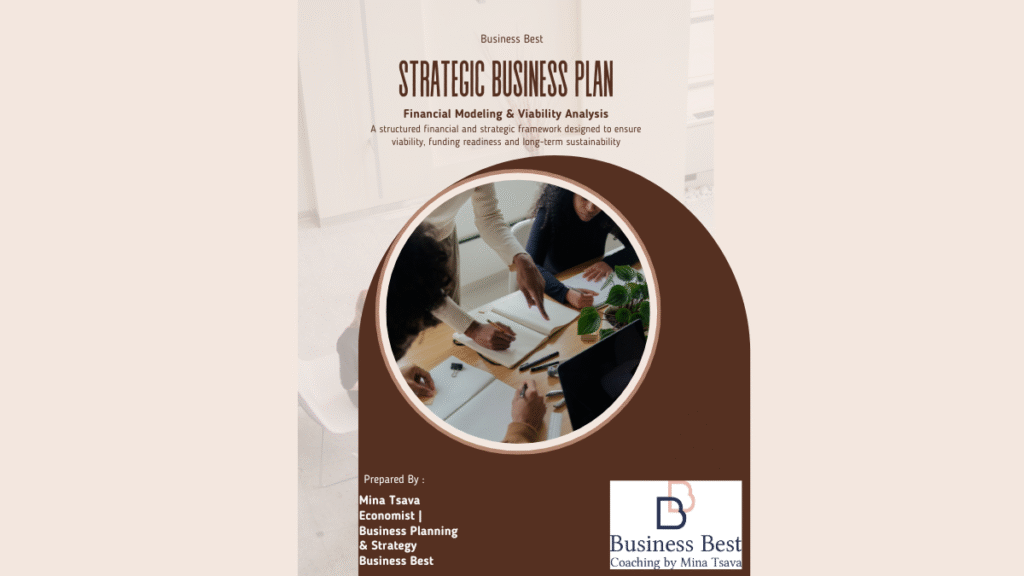 Strategic Business Plan cover – Financial Modeling and Viability Analysis by Economist Mina Tsava